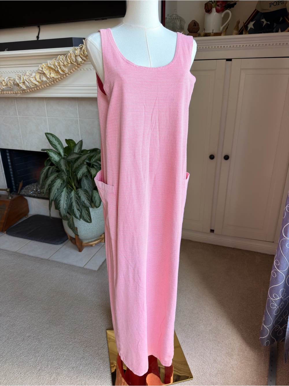 Fresh Produce Cosmos Pink Pinstripe Drape Maxi Dress